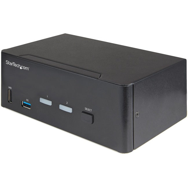 2 Port Dual Monitor HDMI KVM Switch with USB 3.0 Hub 5Gbps - Hotkey/Push Button